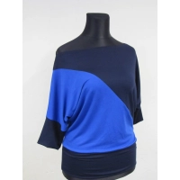 Bluzka Aga dwukolorowe kimono asymetryczne chaber/granat